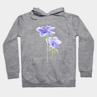 2 purple anemone watercolor Hoodie